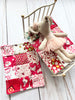 1930s Dollhouse Small Red Quilt, 1:12 scale, maileg mice furniture, modern dollhouse, dollhouse bedding