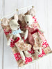 Medium Dollhouse Christmas Gingerbread Quilt, pillow, stocking - Miniature Bedding Set - Maileg Mouse
