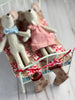 Medium Dollhouse Christmas Gingerbread Quilt, pillow, stocking - Miniature Bedding Set - Maileg Mouse