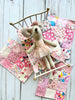1930s Dollhouse Small Pink Quilt, 1:12 scale, maileg mice furniture, modern dollhouse, dollhouse bedding