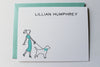 Girl Walking Pooch Note Card