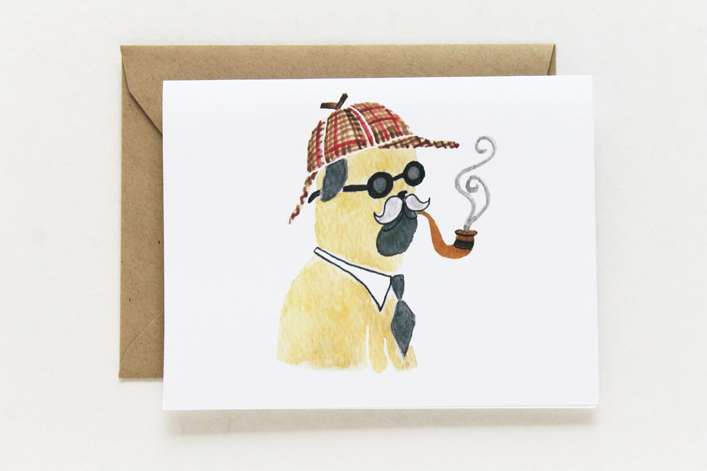 Dr. Watson Pug Card