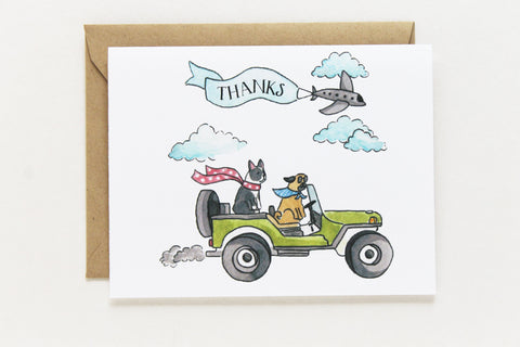 Jeep Dogs Thank You Card