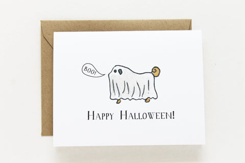 Pug Ghost Card