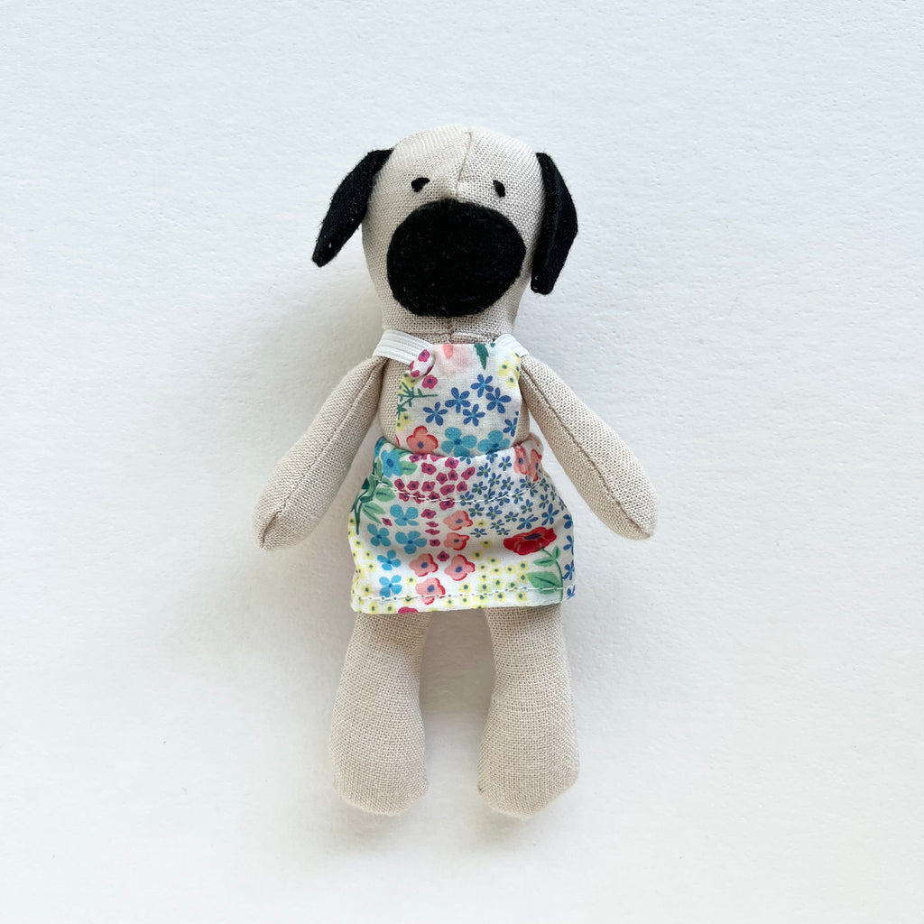 Handmade Plush Toy / Mini Pug with dress