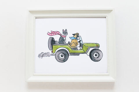 Jeep Dogs Print