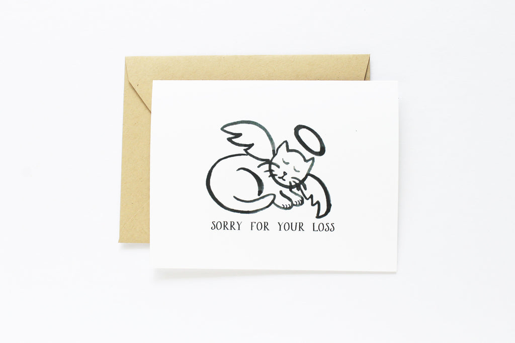 Cat Angel Sympathy Card