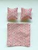 1930s Dollhouse Small Valentine Quilt and Pillows, 1:12 scale, maileg mice furniture, modern dollhouse, dollhouse bedding