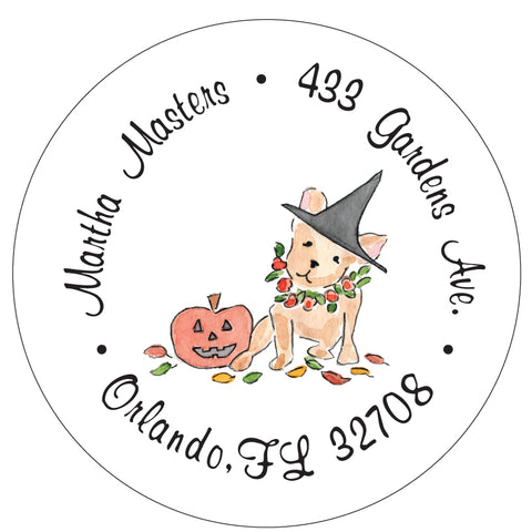 Frenchie Halloween Fall Address Labels
