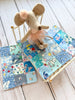 1930s Dollhouse Small Blue Quilt, 1:12 scale, maileg mice furniture, modern dollhouse, dollhouse bedding