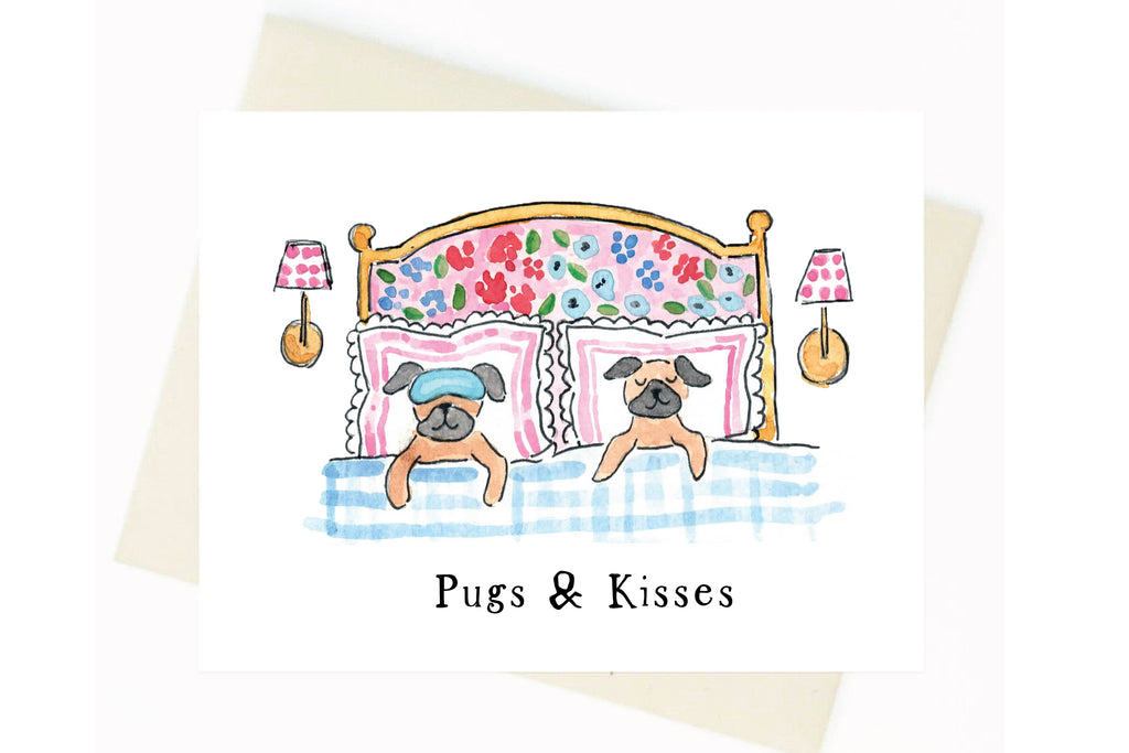 Pugs And Kisses Valentine Card