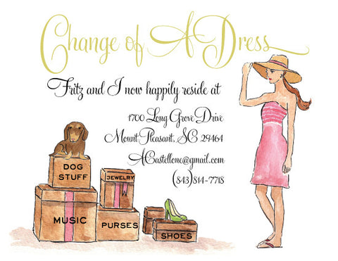Change of A Dress Address Announcement Cards (set of 30)