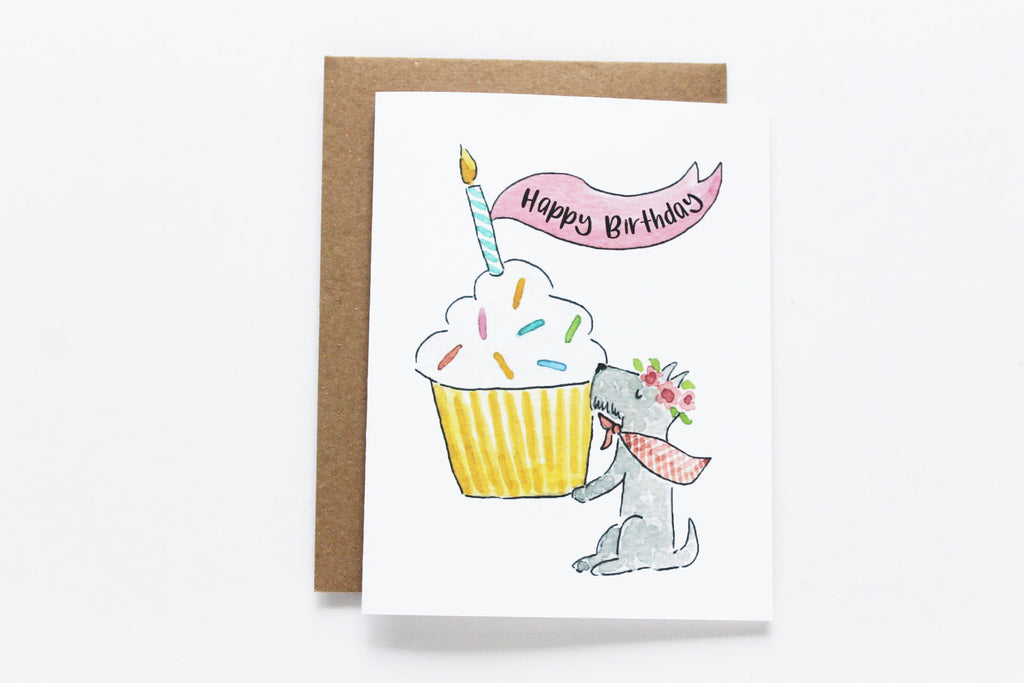 Scottish Terrier Birthday Cupcake Card