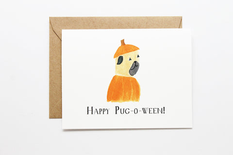 Pug-o-ween Card