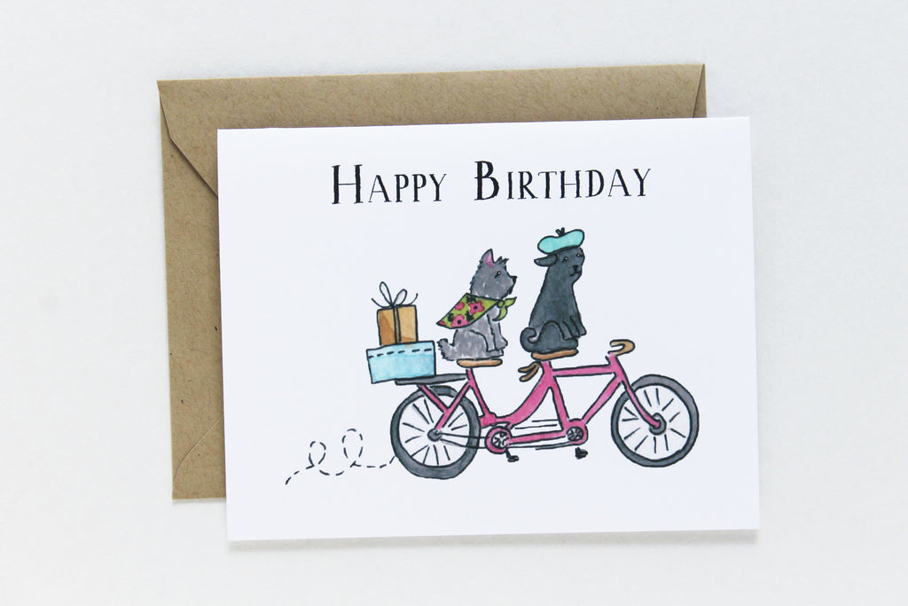 Birthday Tandem Dogs Card