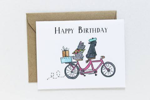 Birthday Tandem Dogs Card