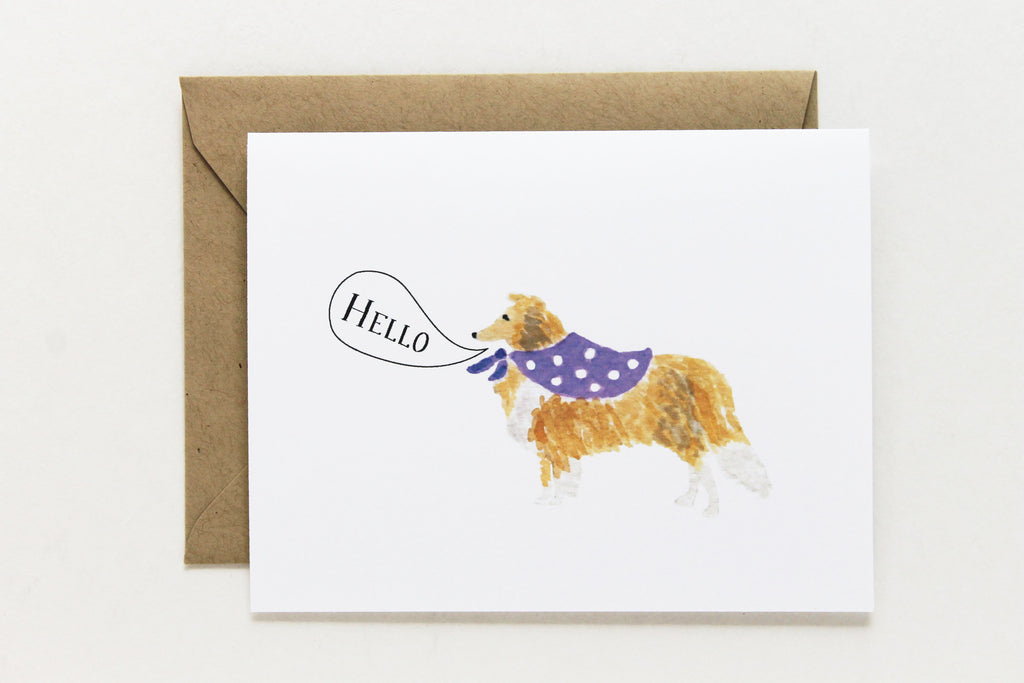 Hello Collie Card