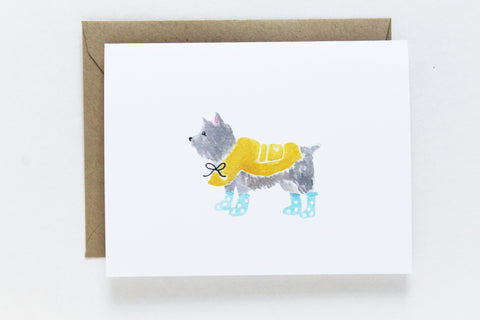 Rainy Boots Dog Card