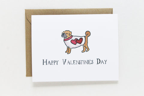 Pug Valentine Card