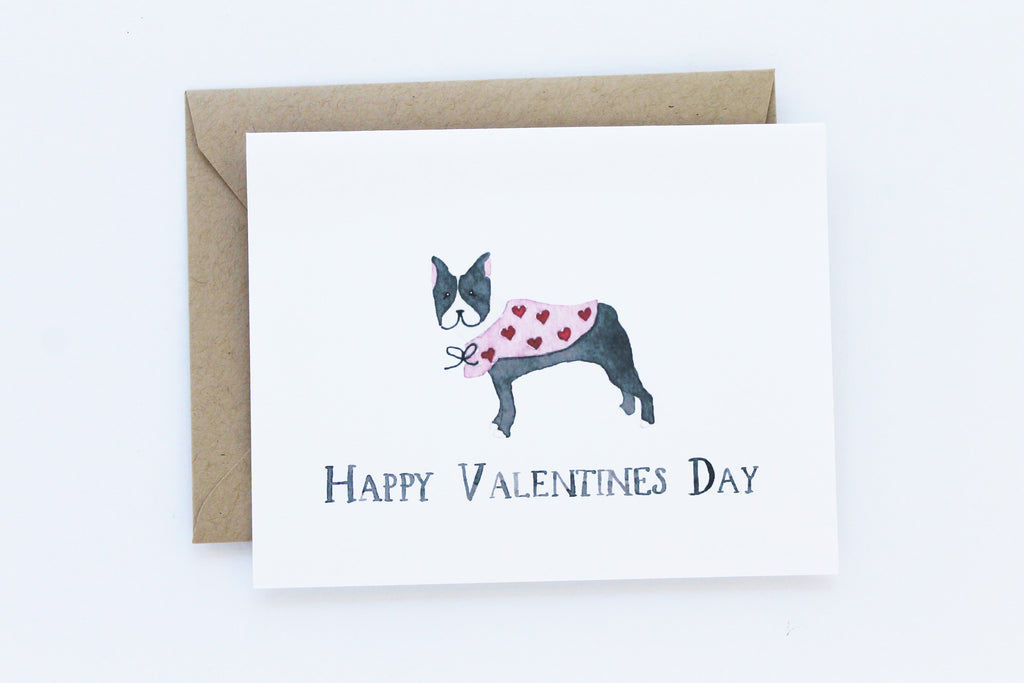 Boston Terrier Valentine Card
