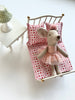 1930s Dollhouse Small Valentine Quilt and Pillows, 1:12 scale, maileg mice furniture, modern dollhouse, dollhouse bedding