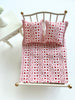 1930s Dollhouse Small Valentine Quilt and Pillows, 1:12 scale, maileg mice furniture, modern dollhouse, dollhouse bedding